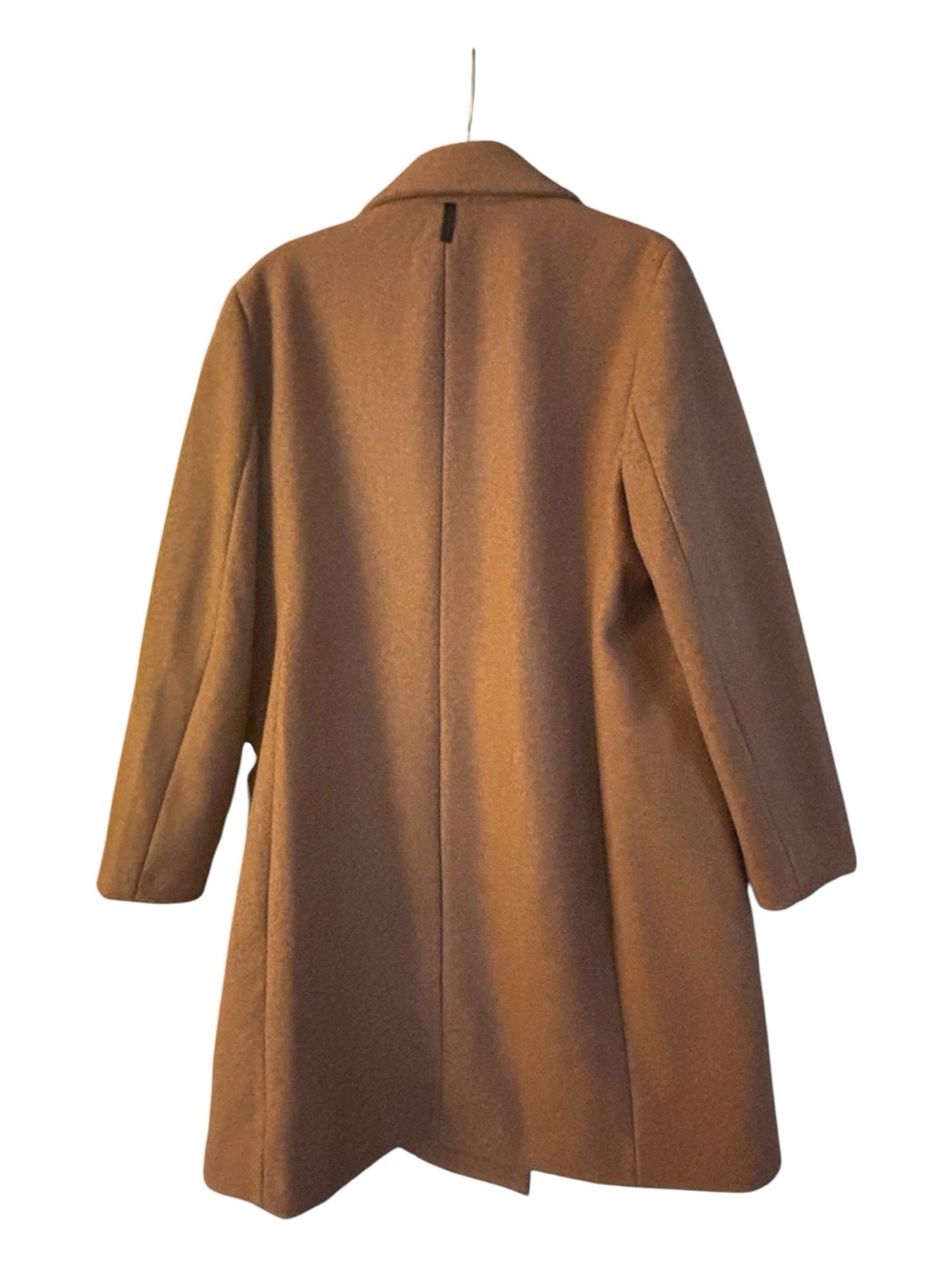 DKNY Women's Camel Brown Wool-Blend Double-Breasted Dress Coat Size XL NWOT - Picture 2 of 4